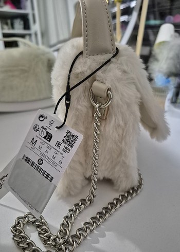 Beyaz Peluş Detaylı Kadın Çanta - Görsel 4