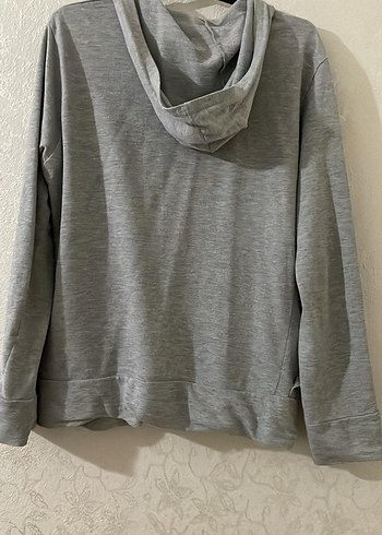 Gri Fermuarlı Kadın Sweatshirt - Görsel 4