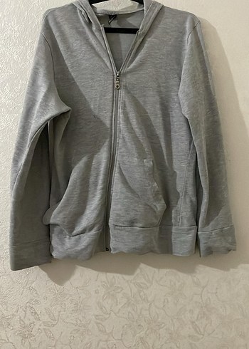 Gri Fermuarlı Kadın Sweatshirt - Görsel 3