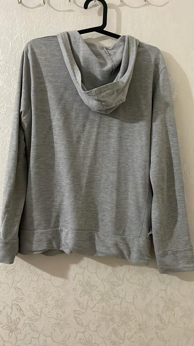 Gri Fermuarlı Kadın Sweatshirt - Görsel 4