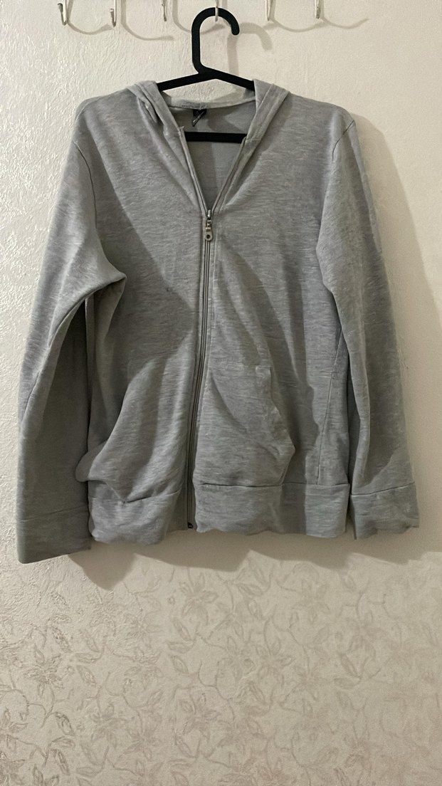 Gri Fermuarlı Kadın Sweatshirt - Görsel 3