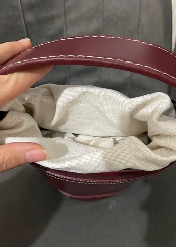 Bordo Deri Kadın Kol Çantası - Görsel 2