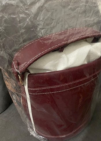 Bordo Deri Kadın Kol Çantası - Görsel 4