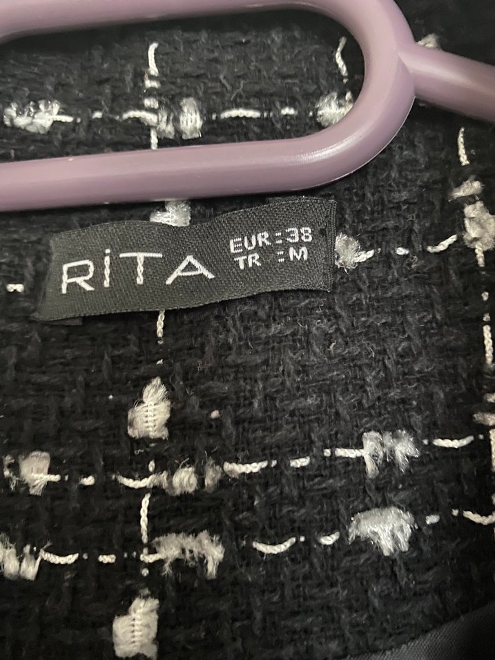 Düğmeli Siyah Ekose Midi Kadın Kaban - Görsel 2