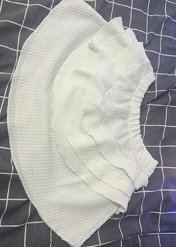 Fırfırlı Beyaz Mini Etek