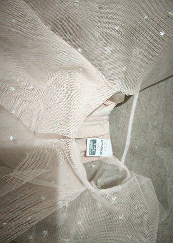 LC Waikiki Toz Pembe Tüllü Parlak Yıldızlı Elbise
