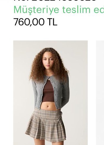Kareli kalın pilili mini etek