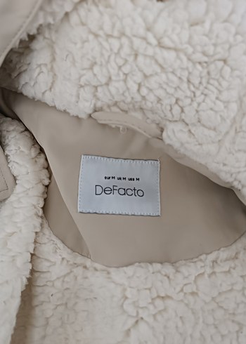 Bej Kadın Midi Kaban Peluş Detaylı - Görsel 3