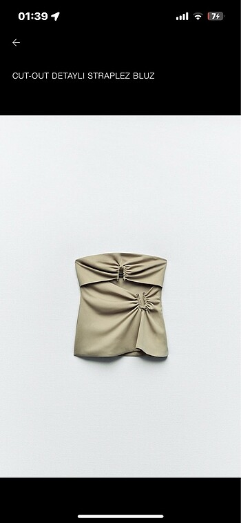 zara straplez bluz