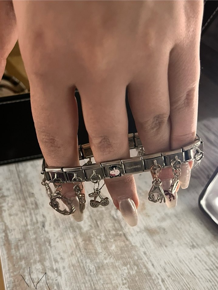 Gri Zincir Detaylı  Bileklik - Görsel 2