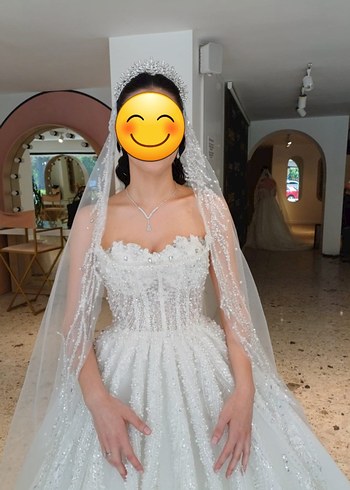 s Beden Straplez Prenses Gelinlik
