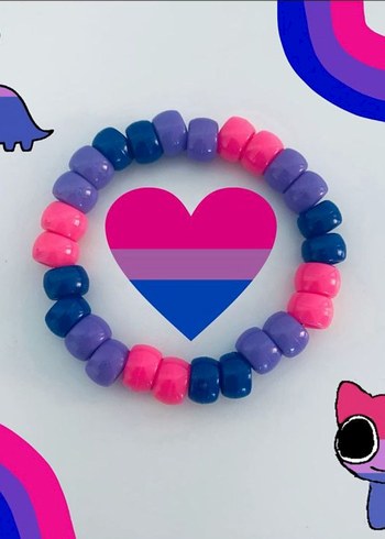 Pembe-Mor Boncuklu Bileklik