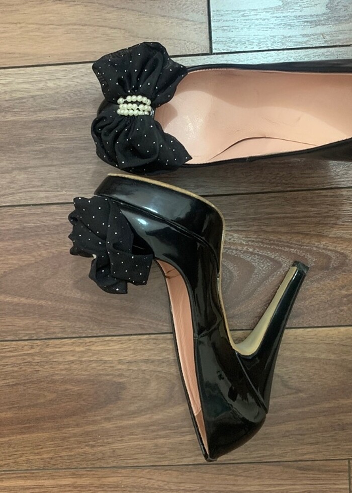 Elle - rugan - platform topuk ayakkabı - Görsel 2