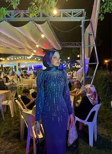Taşlı teşettür abiye