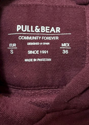 Pull and Bear Pull and Bear Bordo Erkek Sweatshirt