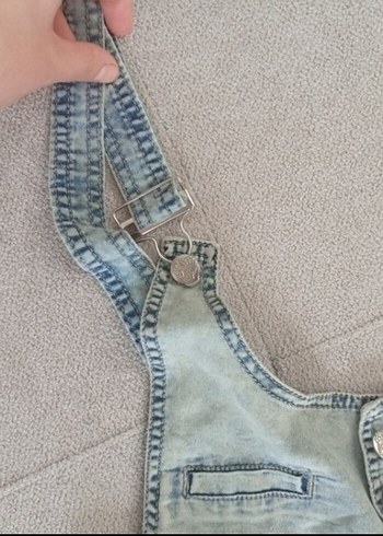 36 Beden mavi Renk Kızlar için Askılı Mini Kot Tulum