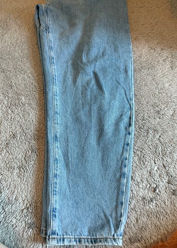 Gevşek Kesim Bel Detaylı Mavi Kadın Kot Pantolon - Görsel 2