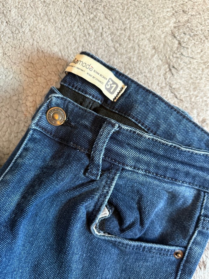 Kadın Mavi Denim Normal Boy Jean - Görsel 3