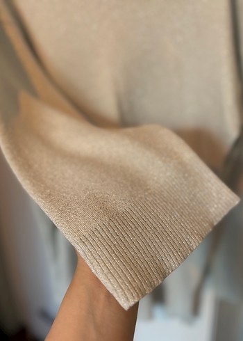 Bej Kadın Uzun Kollu Triko Kazak - Görsel 2