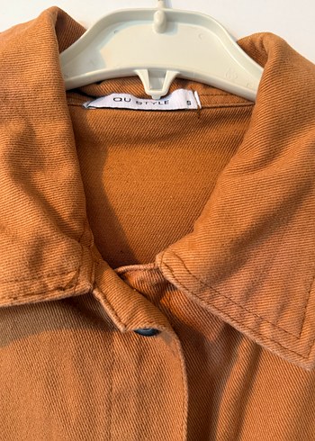 Düğmeli Kahverengi Kadın Keten Gömlek - Görsel 3