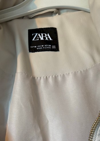 Bej Deri Kapüşonlu Düğmeli Kadın Yelek - Görsel 2