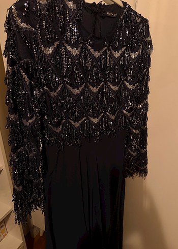 Uzun lavivert Gotik Kadın Abiye Elbise - Görsel 6