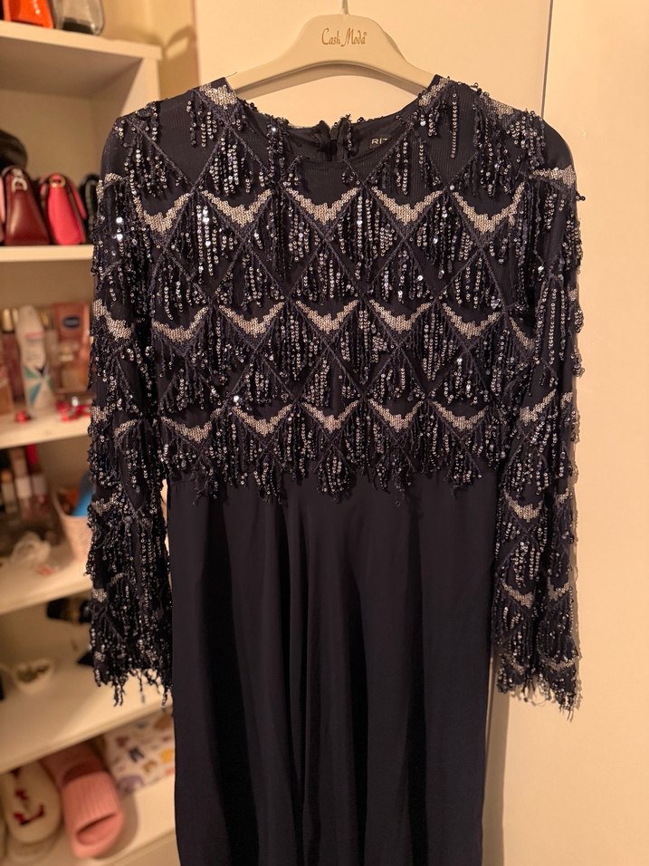 Uzun lavivert Gotik Kadın Abiye Elbise - Görsel 3