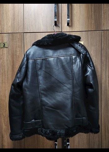 Koton Koton Siyah Deri Görünümlü Kadın Biker Ceket