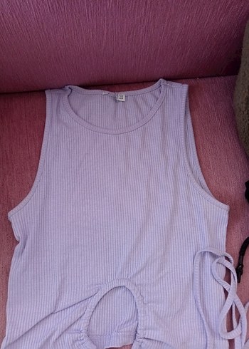 Lila Crop Halter Yaka