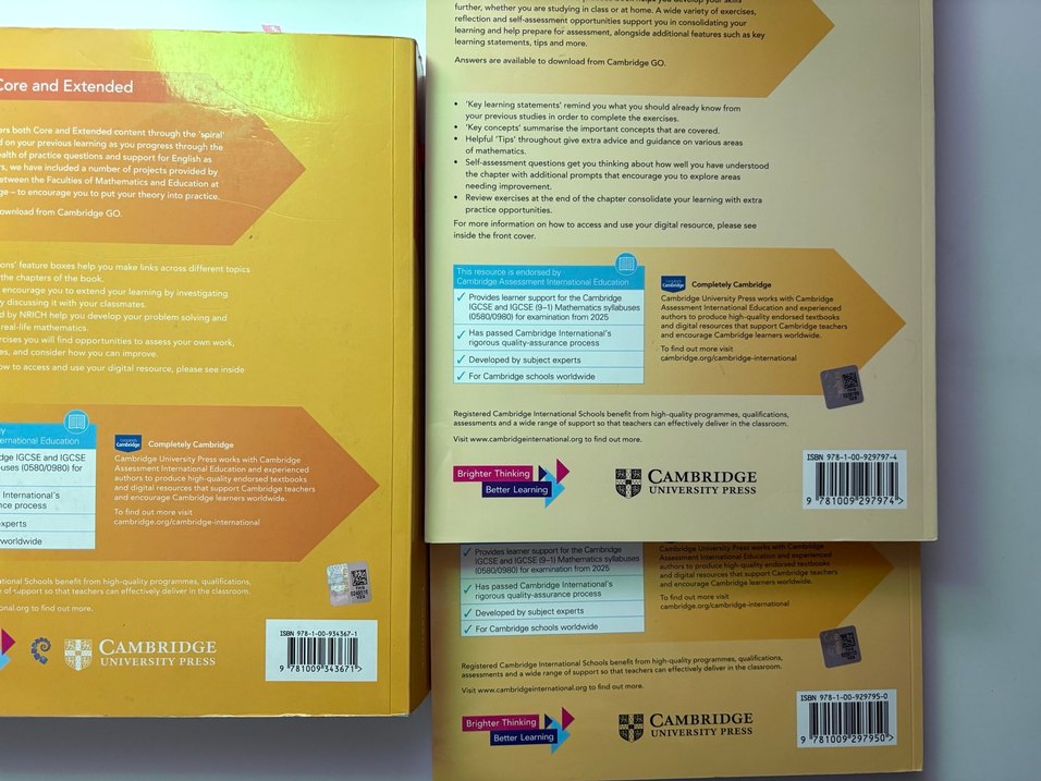 Cambridge IGCSE Math Core ve Extended kitapları - Görsel 2