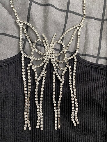 zara kelebek tasli straplez crop - Görsel 2