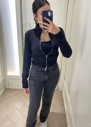 mavi siyah eskitme new york model pantalon - Görsel 2