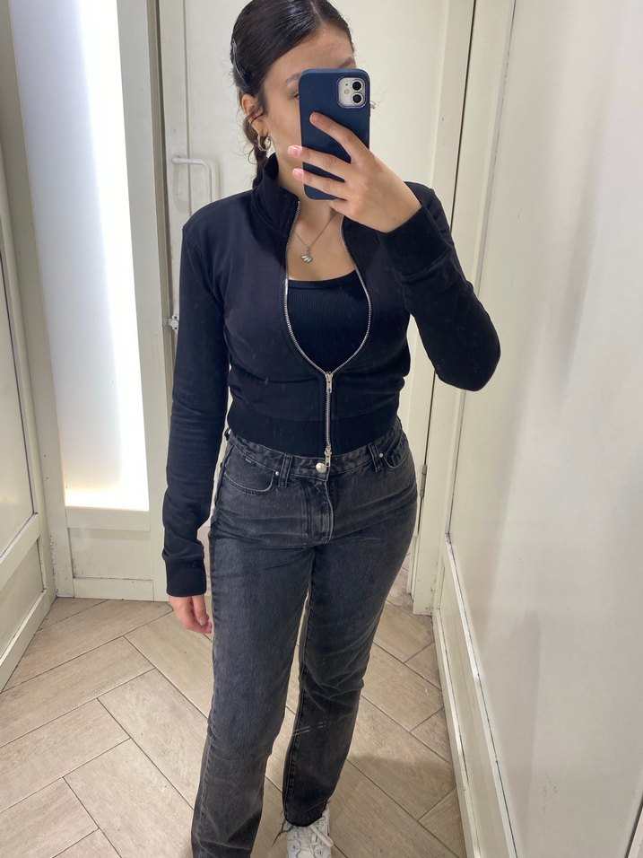 mavi siyah eskitme new york model pantalon - Görsel 2