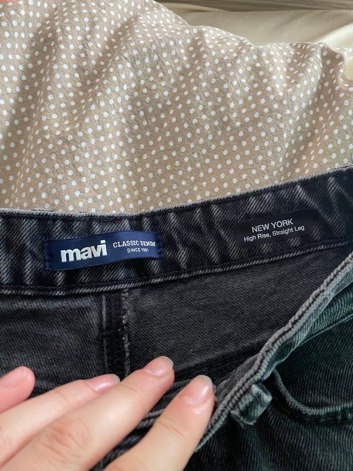 mavi siyah eskitme new york model pantalon - Görsel 5