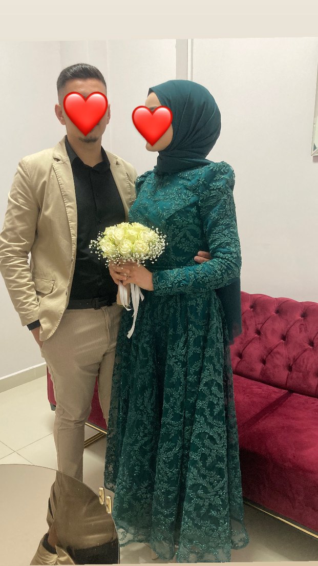 Uzun Yeşil Bohem Kadın abiye Elbisesi - Görsel 2