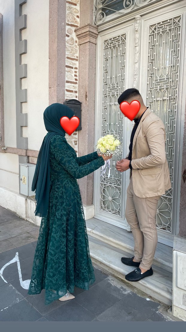 Uzun Yeşil Bohem Kadın abiye Elbisesi - Görsel 5