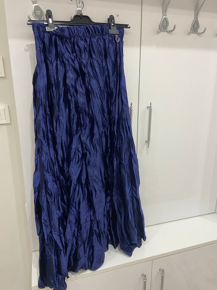 Kadın Mavi Uzun Piliseli etek - Görsel 2