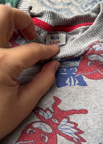 Gri Desenli Erkek Çocuk Sweatshirt - Görsel 2