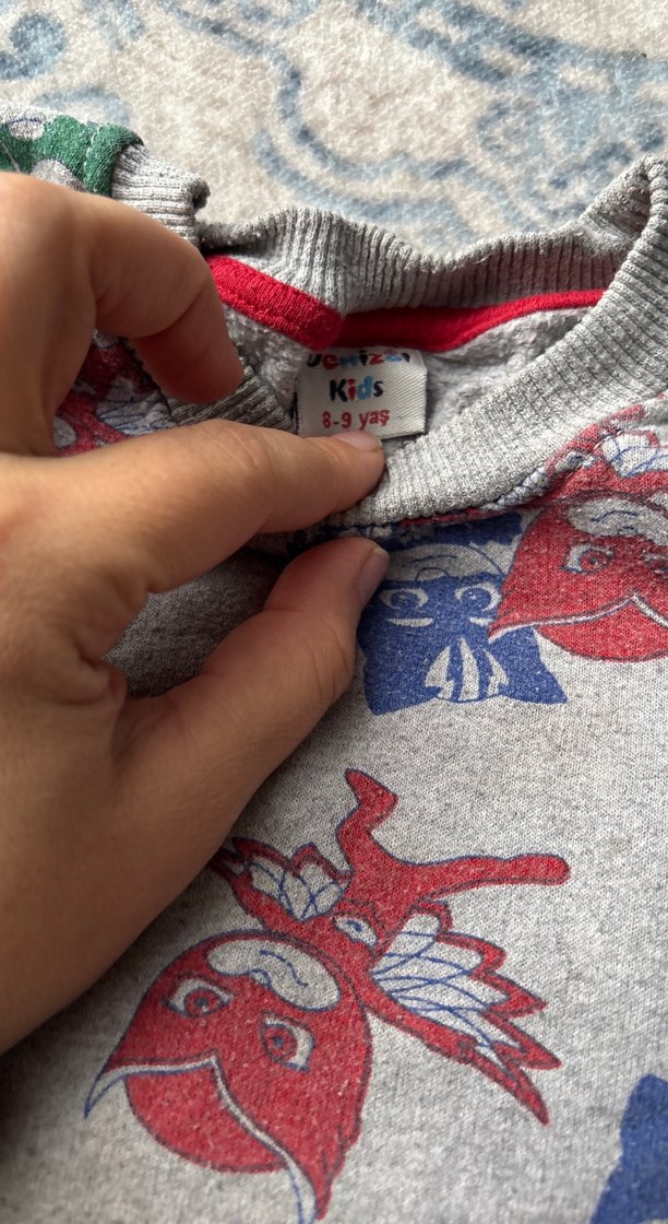 Gri Desenli Erkek Çocuk Sweatshirt - Görsel 2