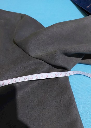 46 Beden haki Renk Gri Süet Midi Boy Düğmeli Hamile Kabanı