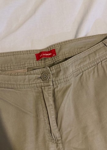 Bej Rahat Kesim Keten Kumaş Kadın kapri - Görsel 3