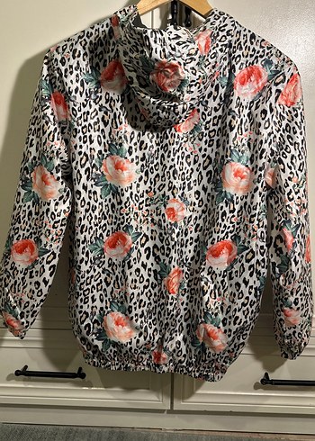 Çiçek ve Leopar Desenli Kadın Ceket - Görsel 5