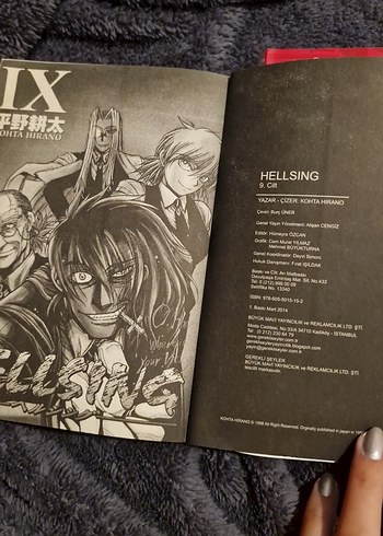  Hellsing Cilt 8 ve 9 ilk basım