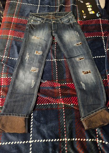 s Beden Koyu Renk Kadın Denim Pantolon