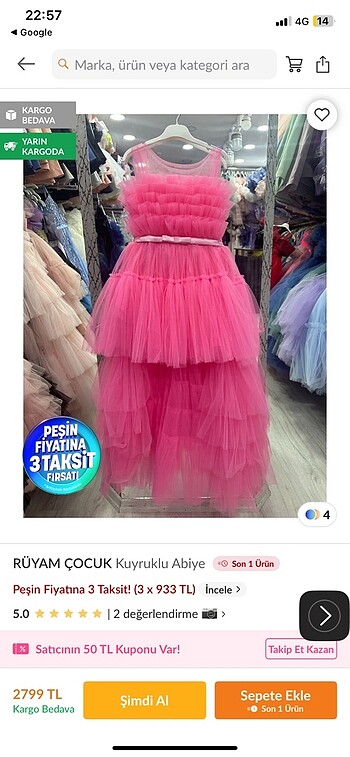 Kız çocuk abiye elbise