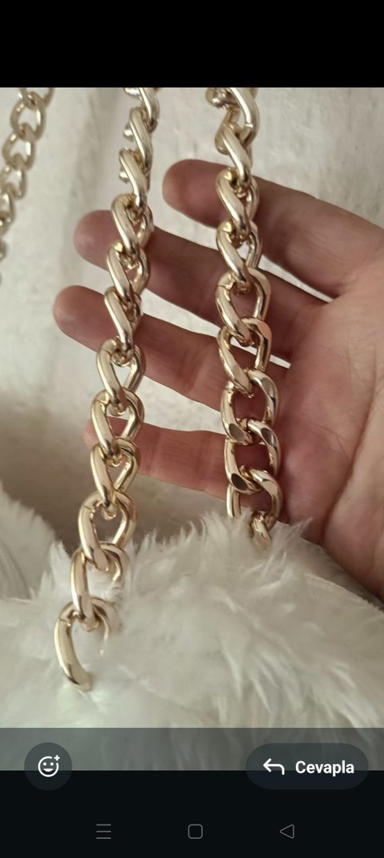 yeni sezon yumuşacık peluş zincirli kol çantası - Görsel 5