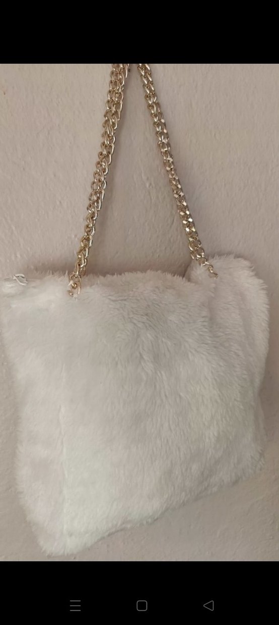 yeni sezon yumuşacık peluş zincirli kol çantası - Görsel 4