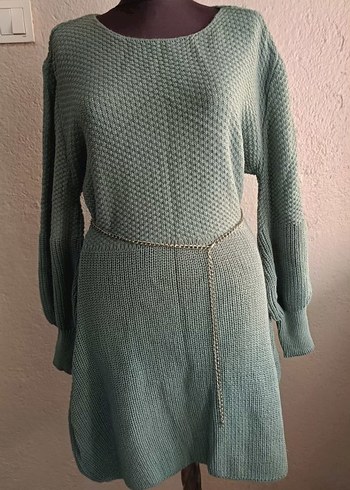 Salaş Kesim Midi Triko Elbise - Görsel 2