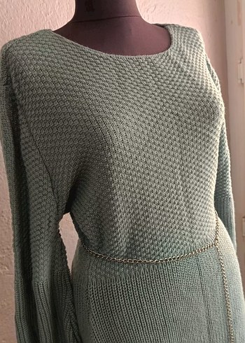 Salaş Kesim Midi Triko Elbise - Görsel 4