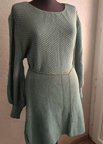 Salaş Kesim Midi Triko Elbise - Görsel 3